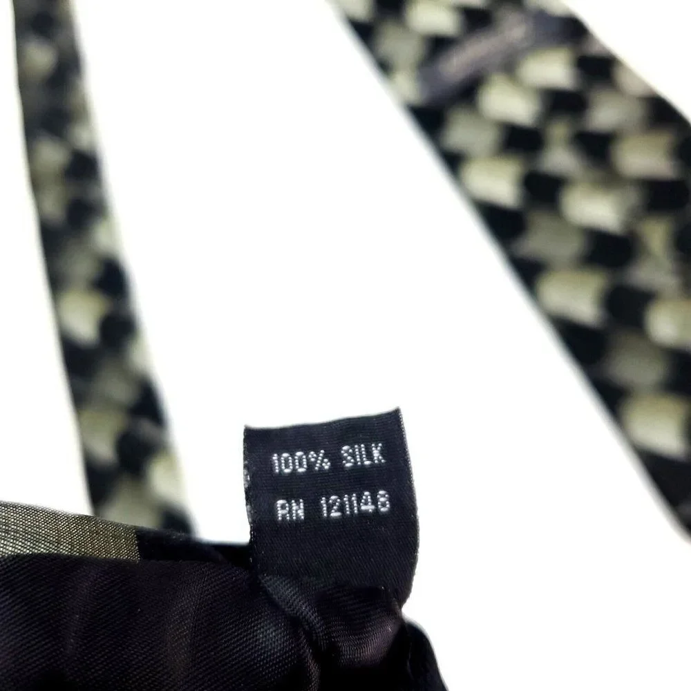 Arrow Silk Tie Black Green Woven‎ Geometric Abstract